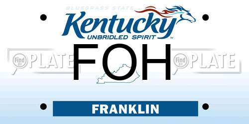 FOH Kentucky License Plate