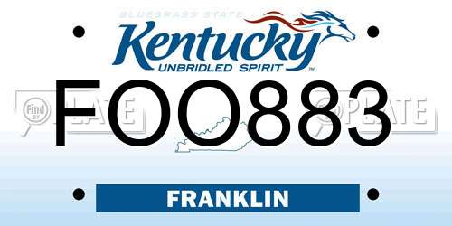 FOO883 Kentucky License Plate