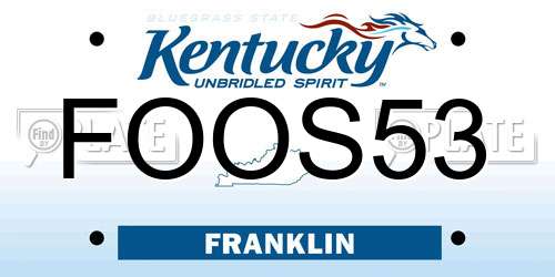 FOOS53 Kentucky License Plate