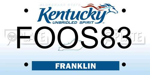 FOOS83 Kentucky License Plate