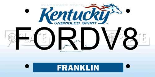 FORDV8 Kentucky License Plate