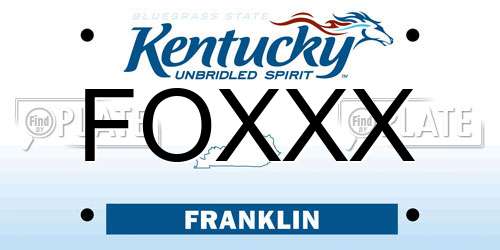 FOXXX Kentucky License Plate