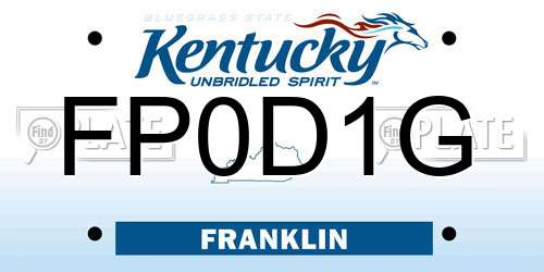 FP0D1G Kentucky License Plate