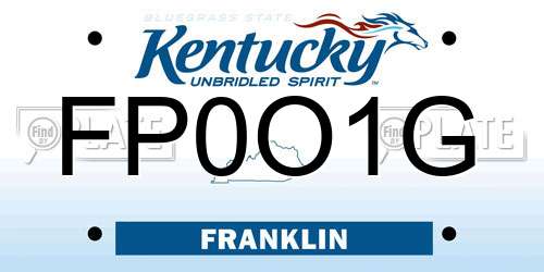 FP0O1G Kentucky License Plate