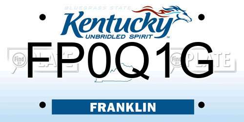FP0Q1G Kentucky License Plate