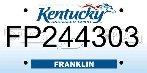 FP244303 Kentucky License Plate