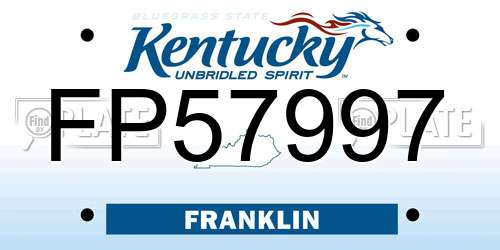 FP57997 Kentucky License Plate