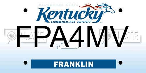 FPA4MV Kentucky License Plate