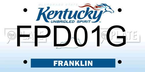 FPD01G Kentucky License Plate
