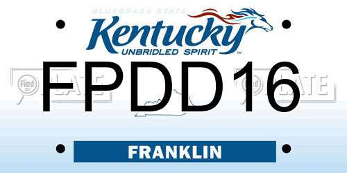FPDD16 Kentucky License Plate