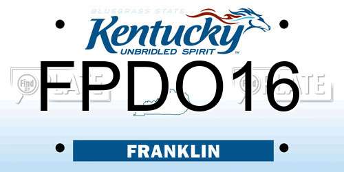 FPDO16 Kentucky License Plate