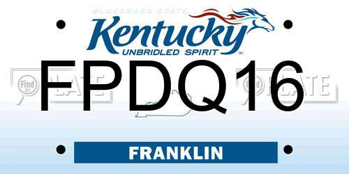 FPDQ16 Kentucky License Plate