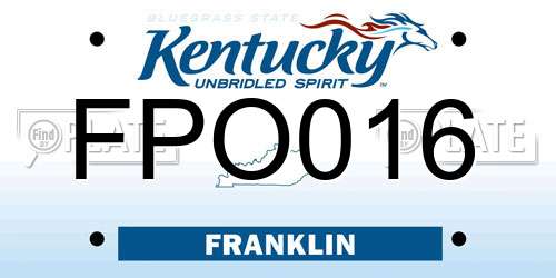 FPO016 Kentucky License Plate