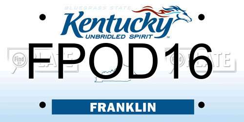 FPOD16 Kentucky License Plate
