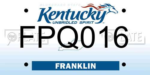 FPQ016 Kentucky License Plate
