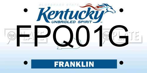 FPQ01G Kentucky License Plate