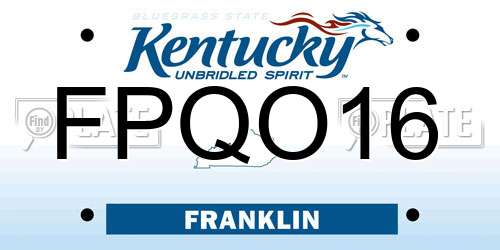FPQO16 Kentucky License Plate