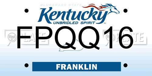 FPQQ16 Kentucky License Plate