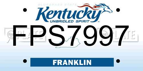 FPS7997 Kentucky License Plate