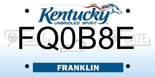 FQ0B8E Kentucky License Plate