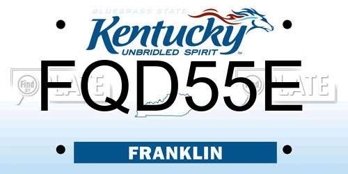FQD55E Kentucky License Plate