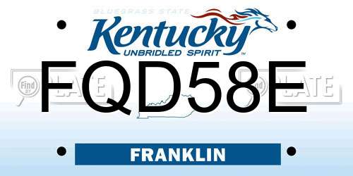 FQD58E Kentucky License Plate