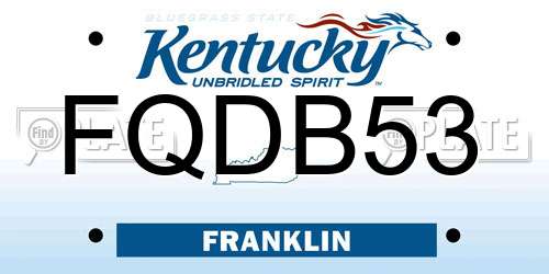 FQDB53 Kentucky License Plate