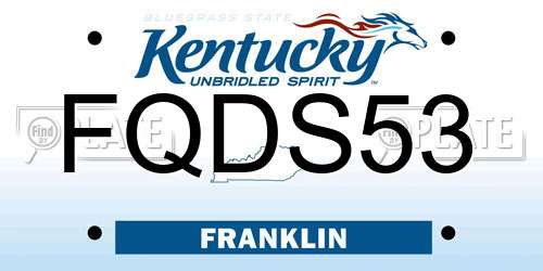 FQDS53 Kentucky License Plate