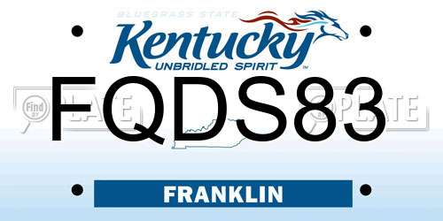 FQDS83 Kentucky License Plate
