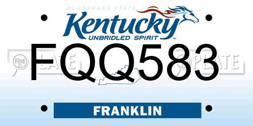 FQQ583 Kentucky License Plate
