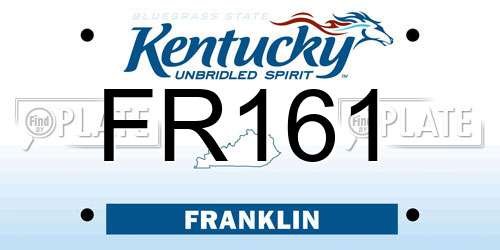 FR161 Kentucky License Plate