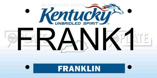 FRANK1 Kentucky License Plate