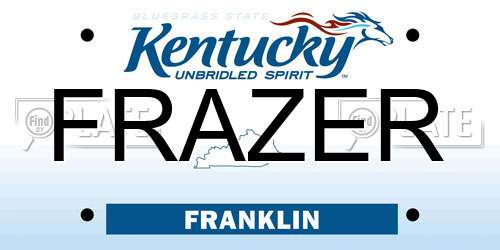 FRAZER Kentucky License Plate