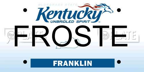 FROSTE Kentucky License Plate