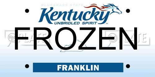 FROZEN Kentucky License Plate
