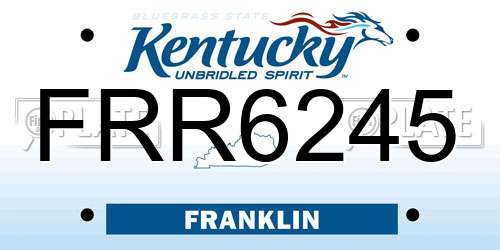 FRR6245 Kentucky License Plate