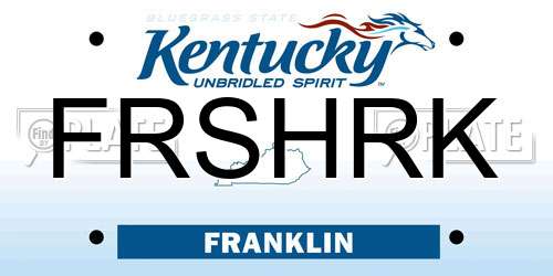 FRSHRK Kentucky License Plate