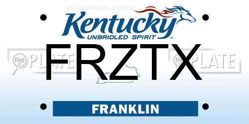 FRZTX Kentucky License Plate