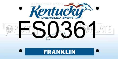 FS0361 Kentucky License Plate