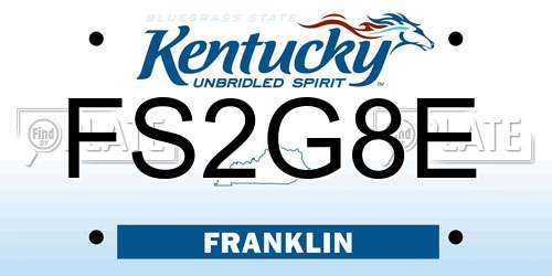 FS2G8E Kentucky License Plate