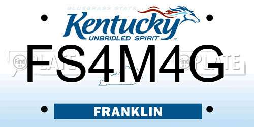 FS4M4G Kentucky License Plate