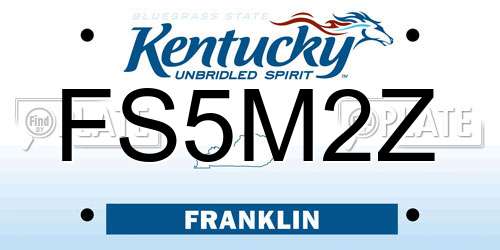 FS5M2Z Kentucky License Plate