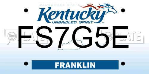 FS7G5E Kentucky License Plate