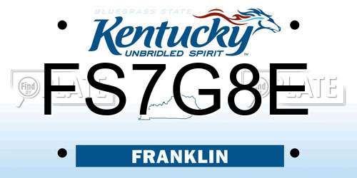 FS7G8E Kentucky License Plate