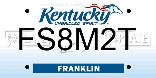 FS8M2T Kentucky License Plate