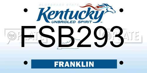 FSB293 Kentucky License Plate