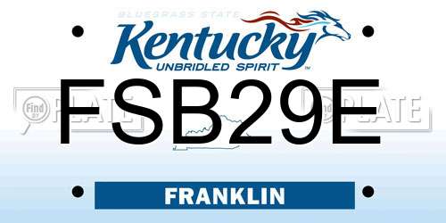 FSB29E Kentucky License Plate