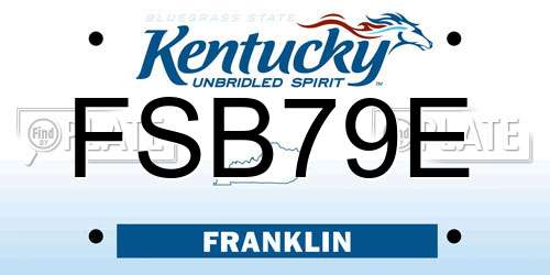 FSB79E Kentucky License Plate