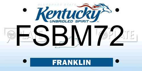FSBM72 Kentucky License Plate
