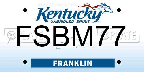 FSBM77 Kentucky License Plate
